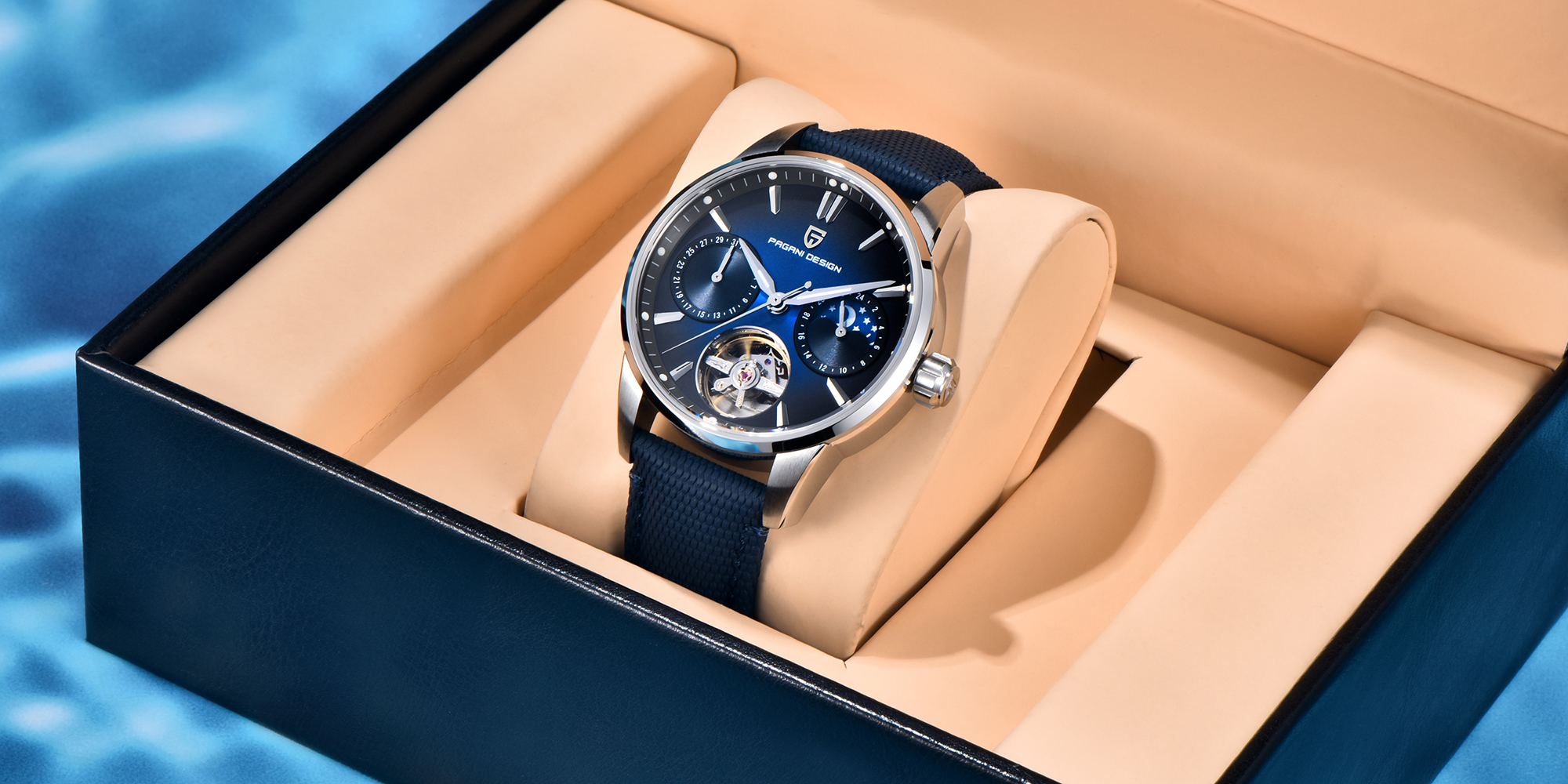 New Men's Business Mechanical Watch, 41mm Waterproof Stainless Steel Case, Imported Automatic Movement, Dynamic Gyro Dial, Luminous Hands, High-End Quality PD YS021