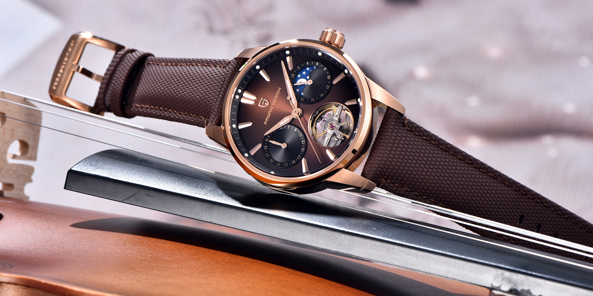 New Men's Business Mechanical Watch, 41mm Waterproof Stainless Steel Case, Imported Automatic Movement, Dynamic Gyro Dial, Luminous Hands, High-End Quality PD YS021