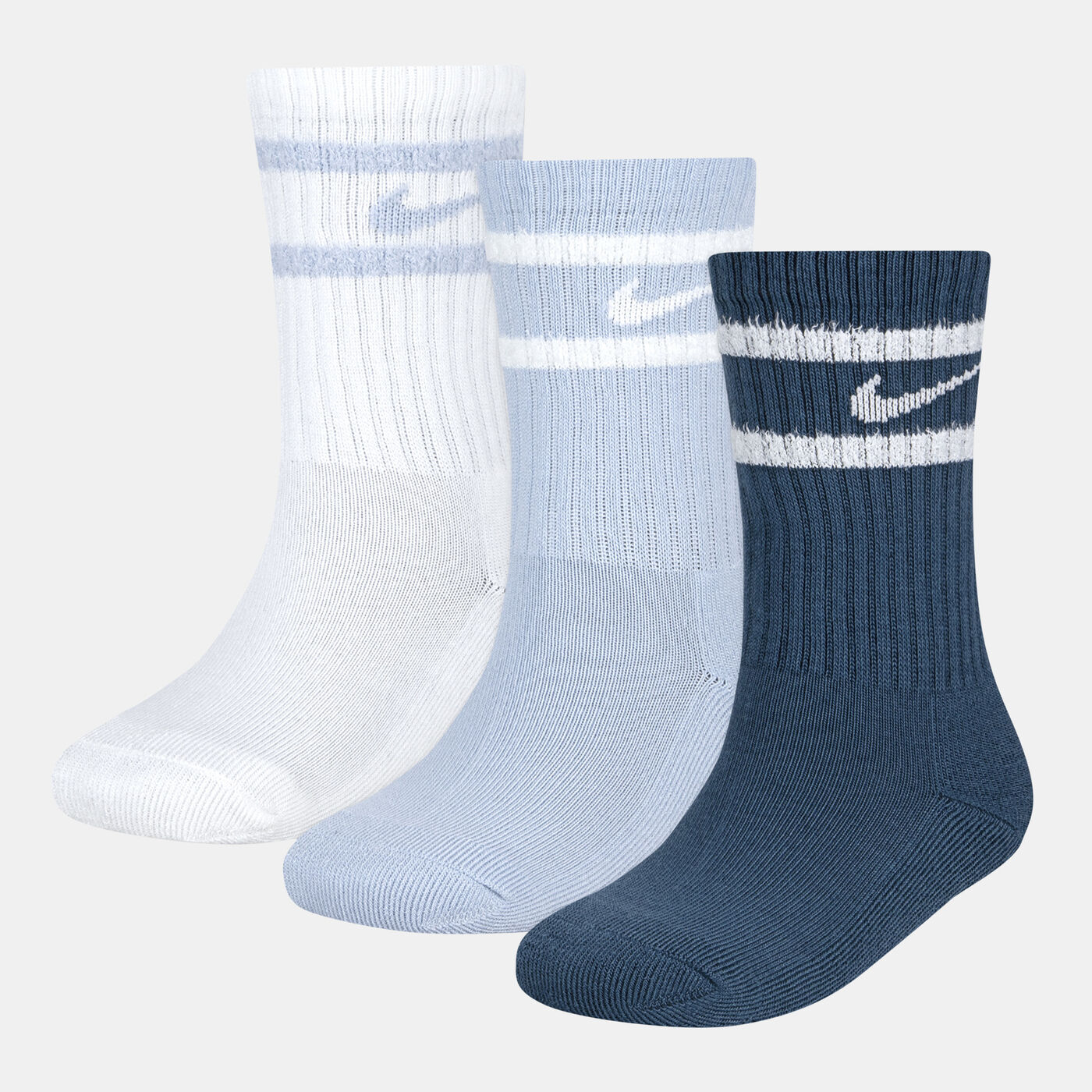 Kids' Feather Stripe Crew Socks (3 Pairs)