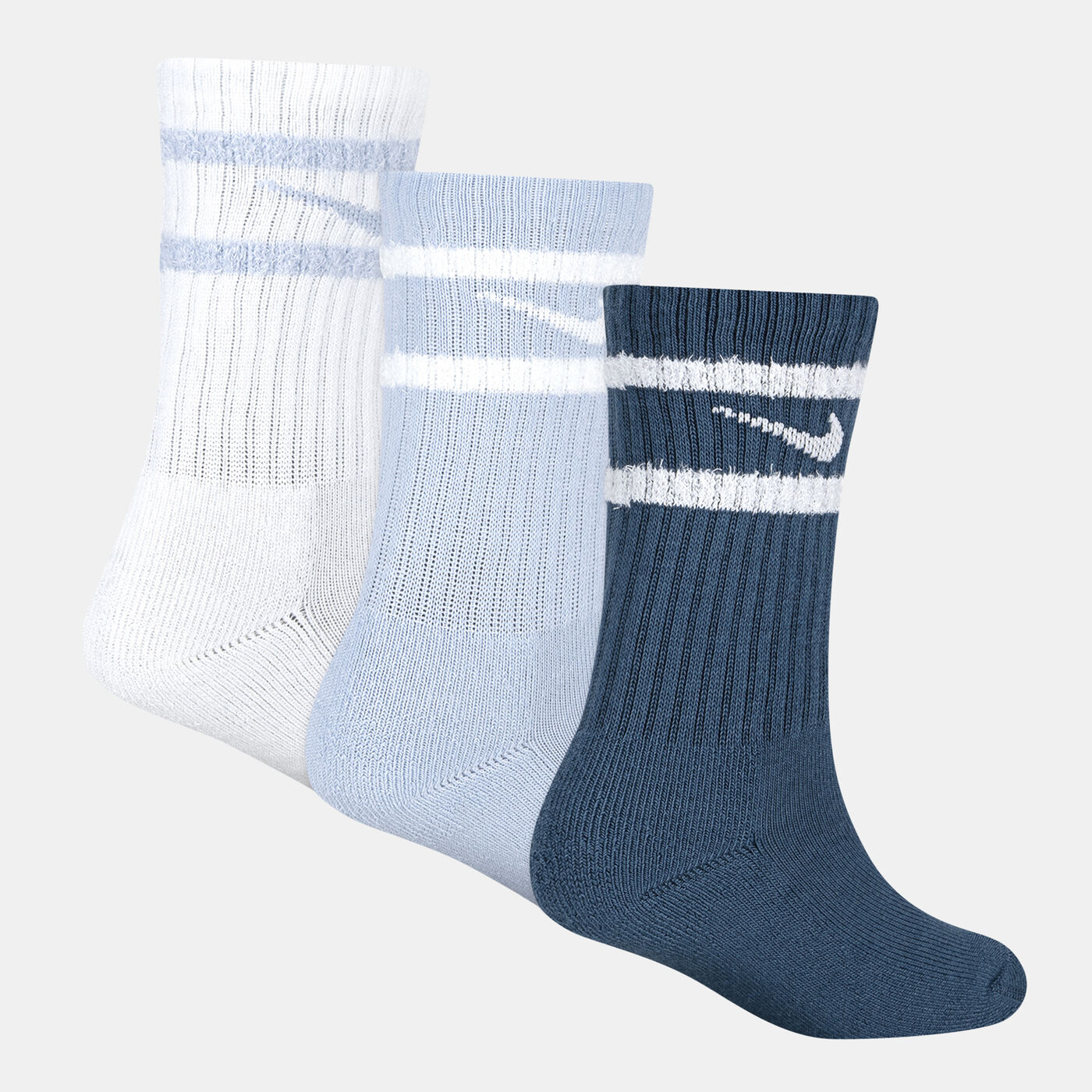 Kids' Feather Stripe Crew Socks (3 Pairs)
