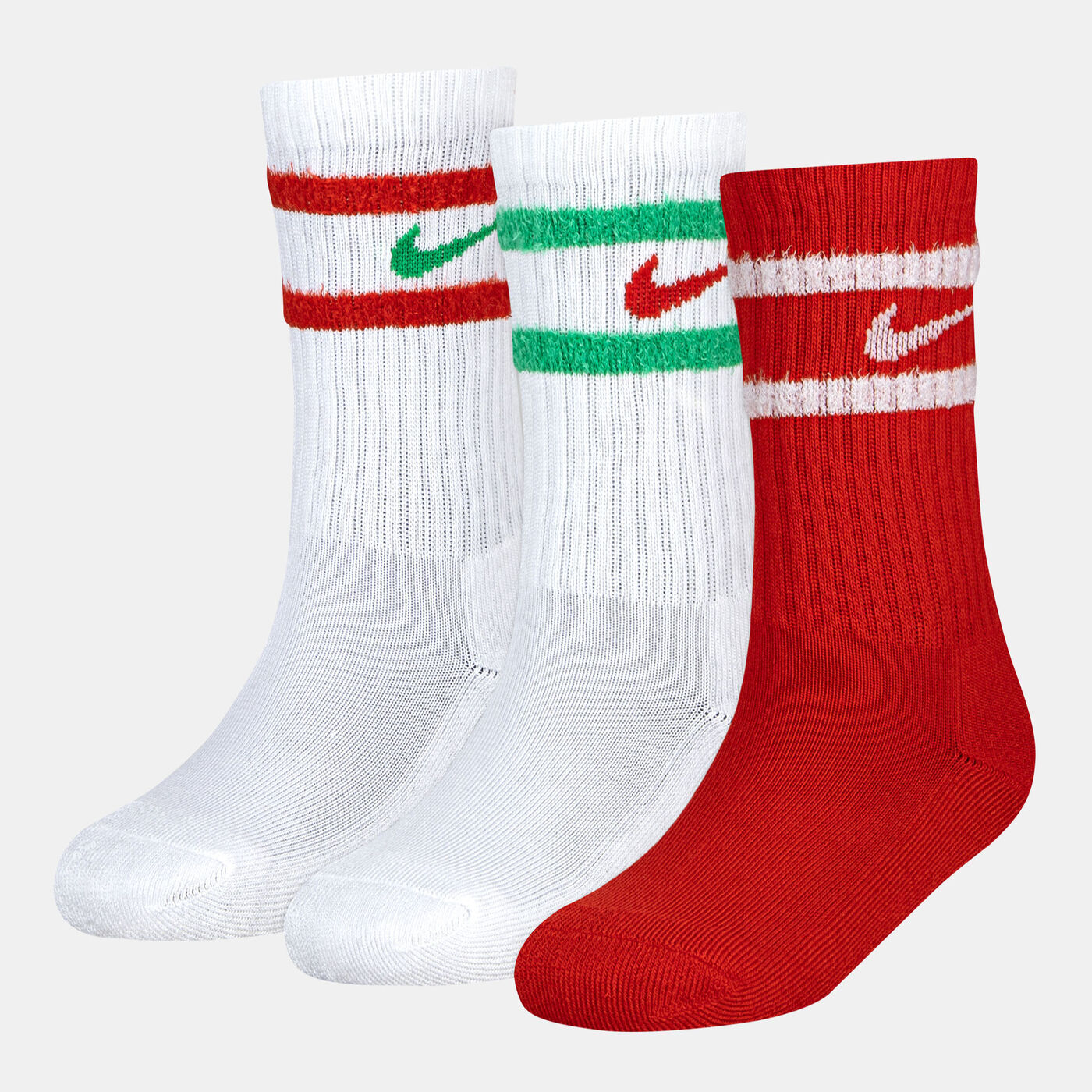 Kids' Feather Stripe Crew Socks (3 Pairs)