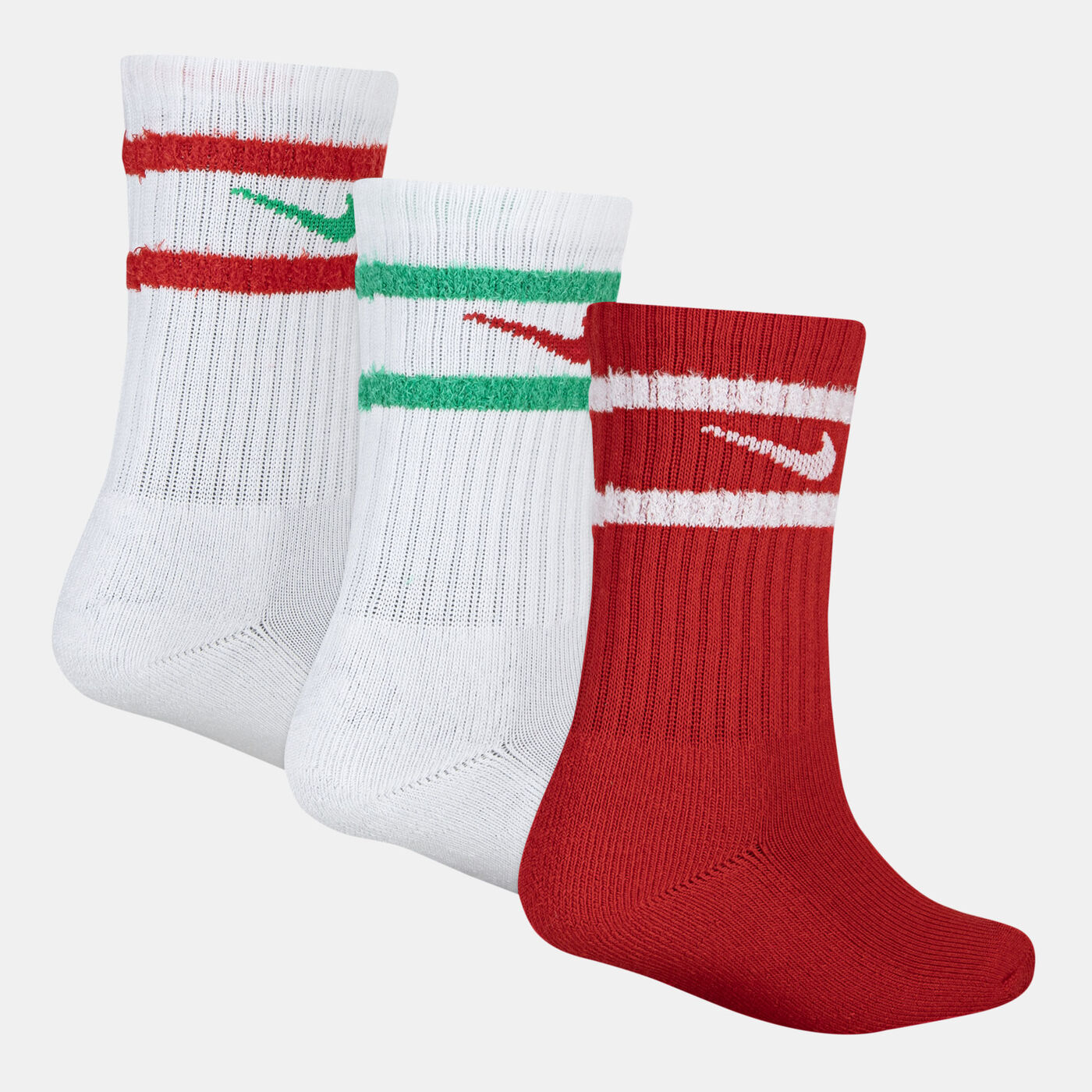 Kids' Feather Stripe Crew Socks (3 Pairs)
