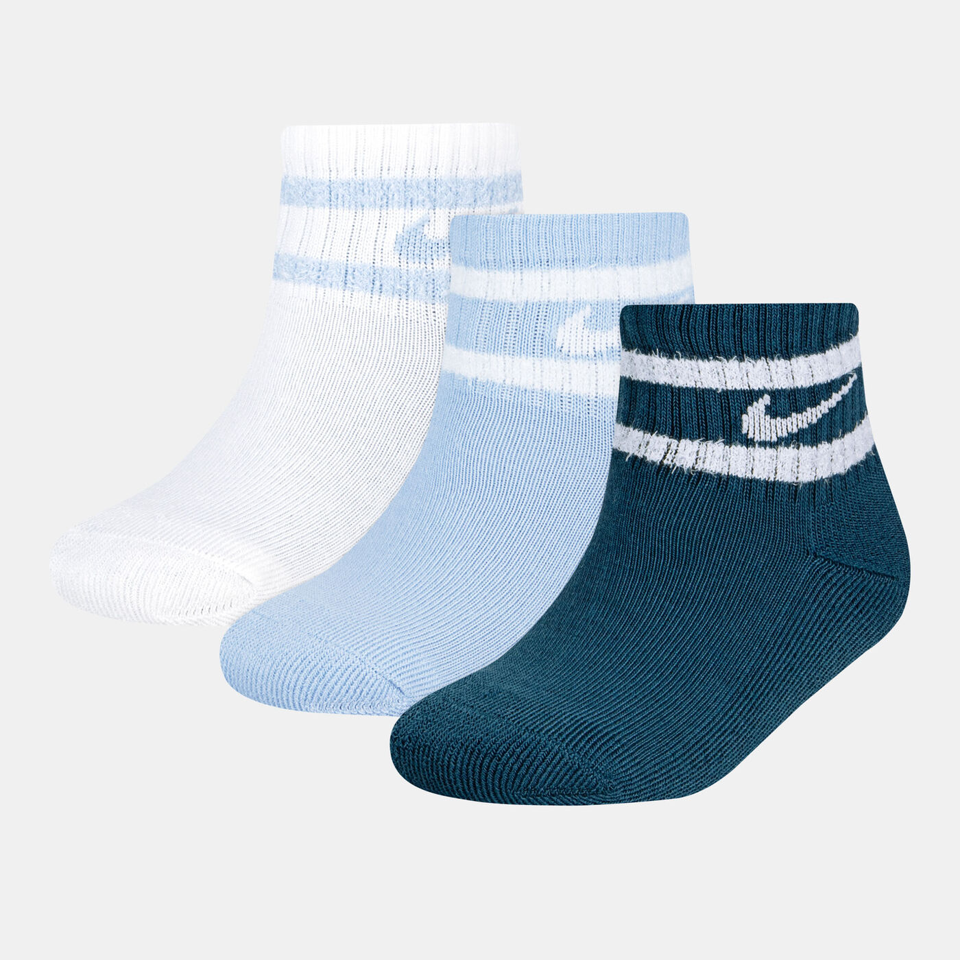 Kids' Feather Stripe Ankle Socks (3 Pairs)