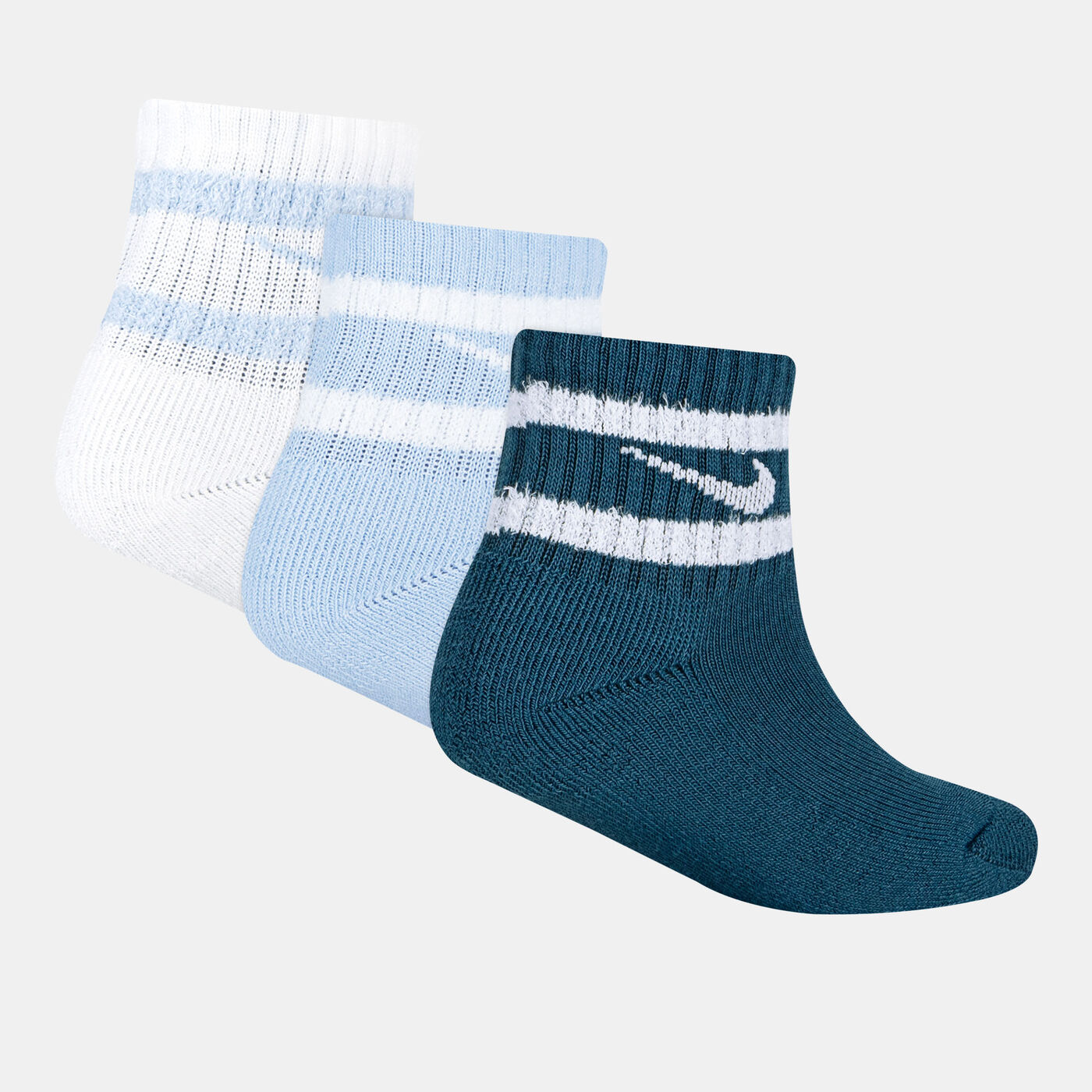 Kids' Feather Stripe Ankle Socks (3 Pairs)