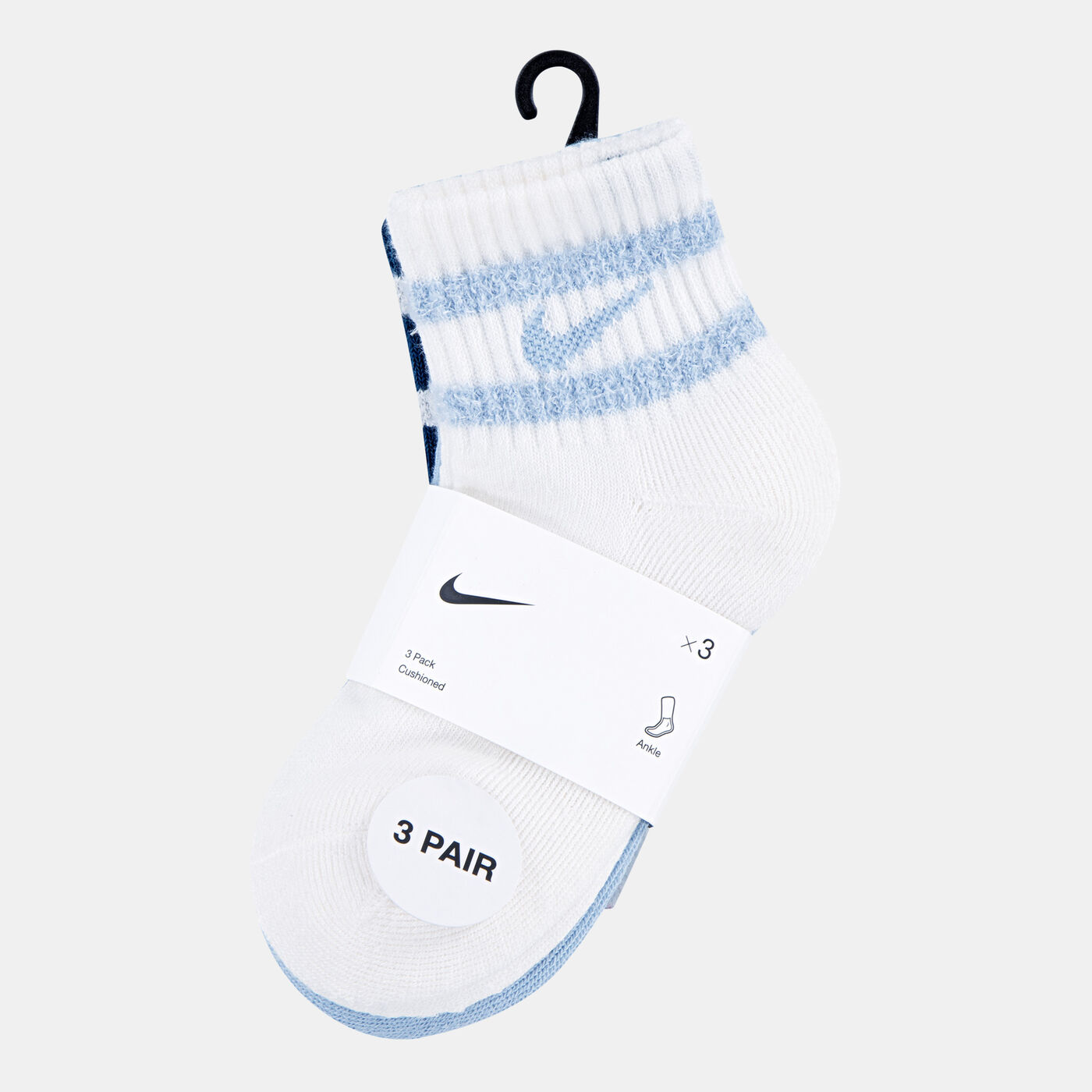 Kids' Feather Stripe Ankle Socks (3 Pairs)