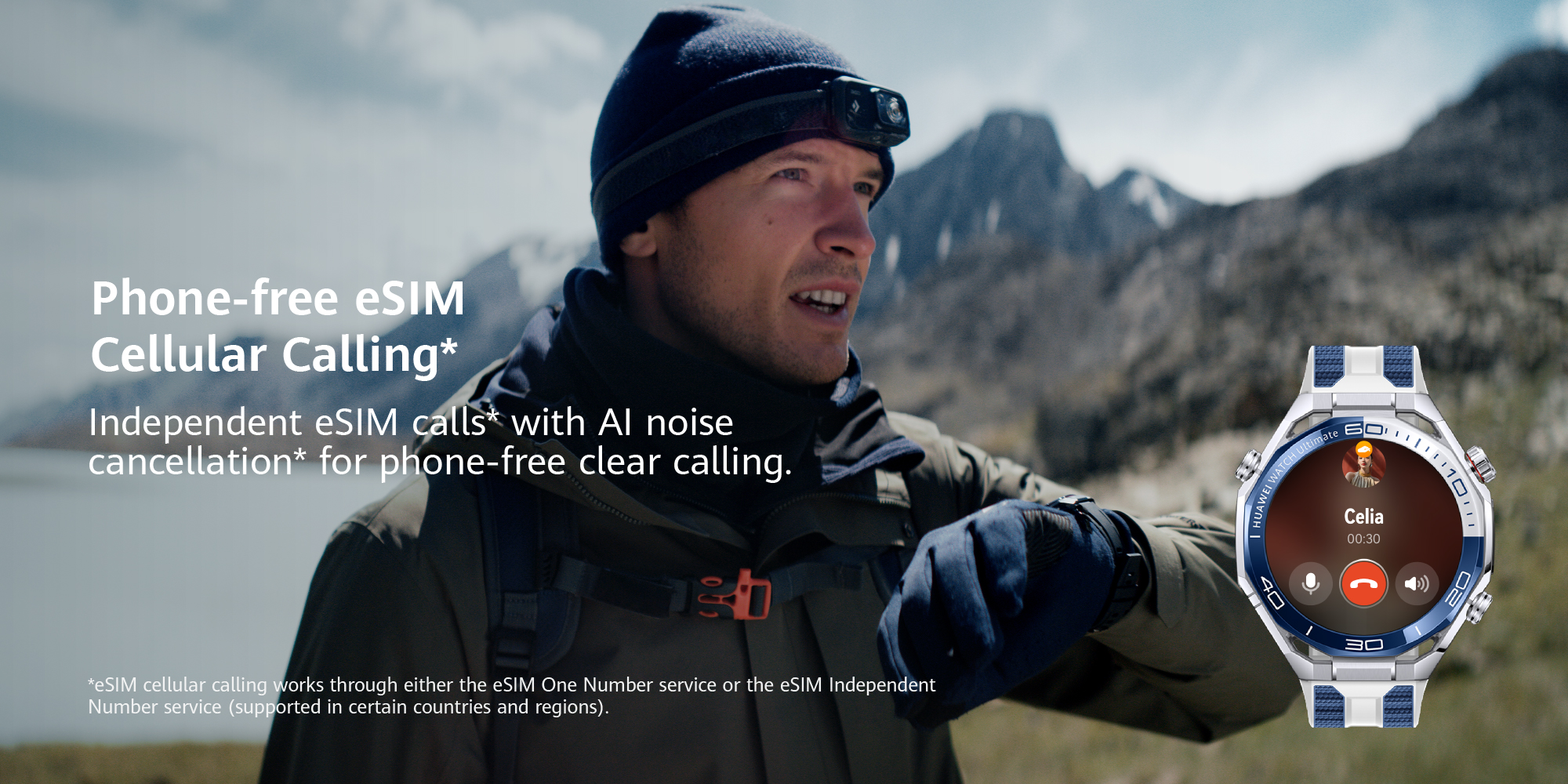 Watch Ultimate 2 Smart Watch with Extra Titanium Strap, Zirconium-based Liquid Metal case, 150-Meter Diving Watch, Sonar-based Underwater Communication, Accurate Health Monitor,  eSIM cellular calling, Blue