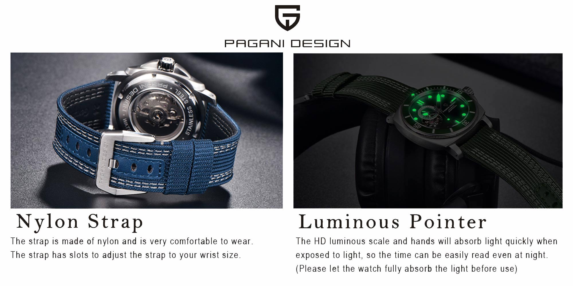 Men's Mechanical Skeleton Watch, Casual Men's Wristwatch, 43mm Stainless Steel Mechanical Skeleton, Skeleton Case Back, Luminous Hands PD1736