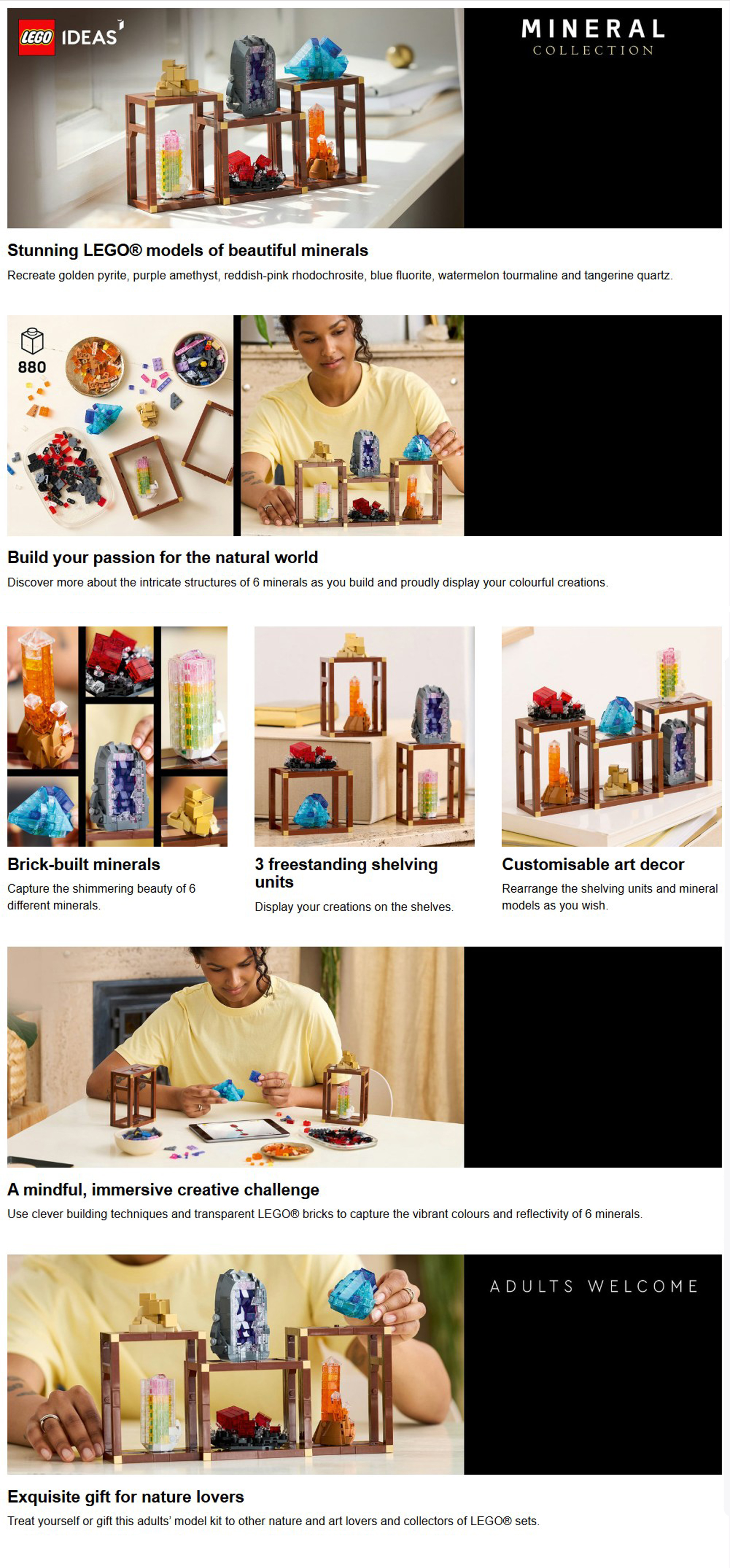 Ideas Mineral Collection Building Set For Adults 21362 (Age 18+, 880 Pieces)