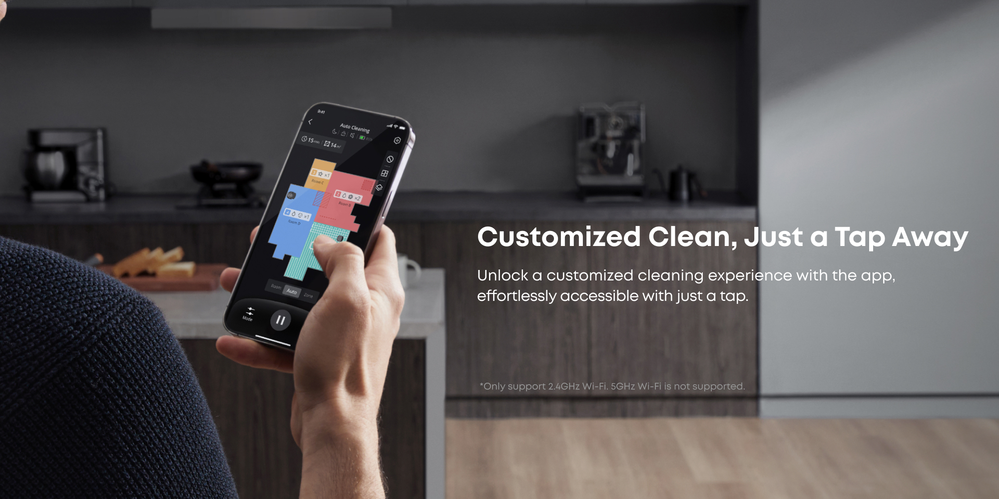 Omni S1 Pro, Robot Vacuum Cleaner with Mop, Always Clean Mop, 8000 Pa, Obstacle Avoidance, Corner-to-Edge Deep Cleaning and Lift Mop, Auto Mop Washing & Drying, Detergent Dispenser 220 W T2080 Black