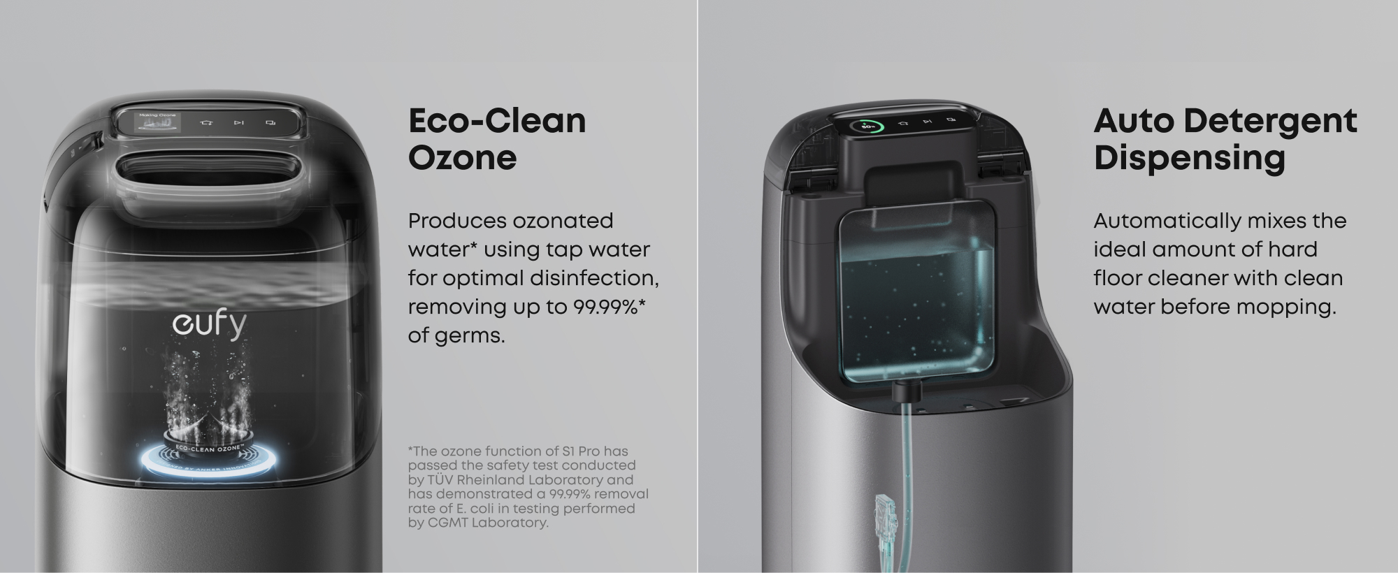 Omni S1 Pro, Robot Vacuum Cleaner with Mop, Always Clean Mop, 8000 Pa, Obstacle Avoidance, Corner-to-Edge Deep Cleaning and Lift Mop, Auto Mop Washing & Drying, Detergent Dispenser 220 W T2080 Black