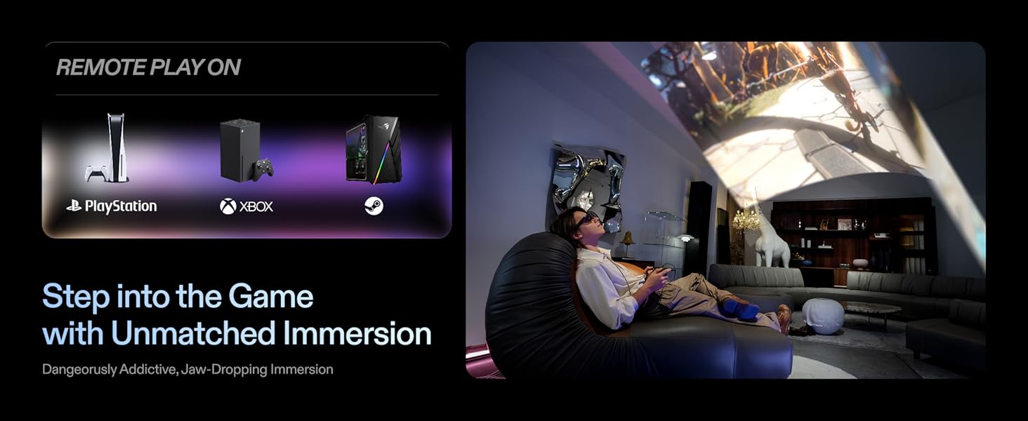 XREAL One Pro AR Glasses with X1 Chip, 3 Degrees of Freedom, 171°, 57° Viewing Angle, 120Hz, BOSE Sound, Sony OLED Display, 3 Modes Adjustment, Compatible with PS5, Nintendo Switch 2, iPhone 16/15, Steam Deck, PC, Android and iOS - Size M