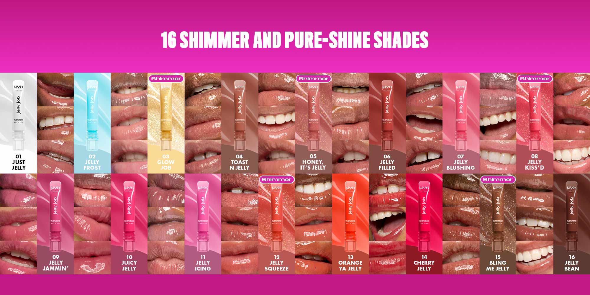 Jelly Job, Full-Bodied Shine Gloss, Lip-Smoothing Shine, Hyper-Glossy Finish, Bling Me Jelly