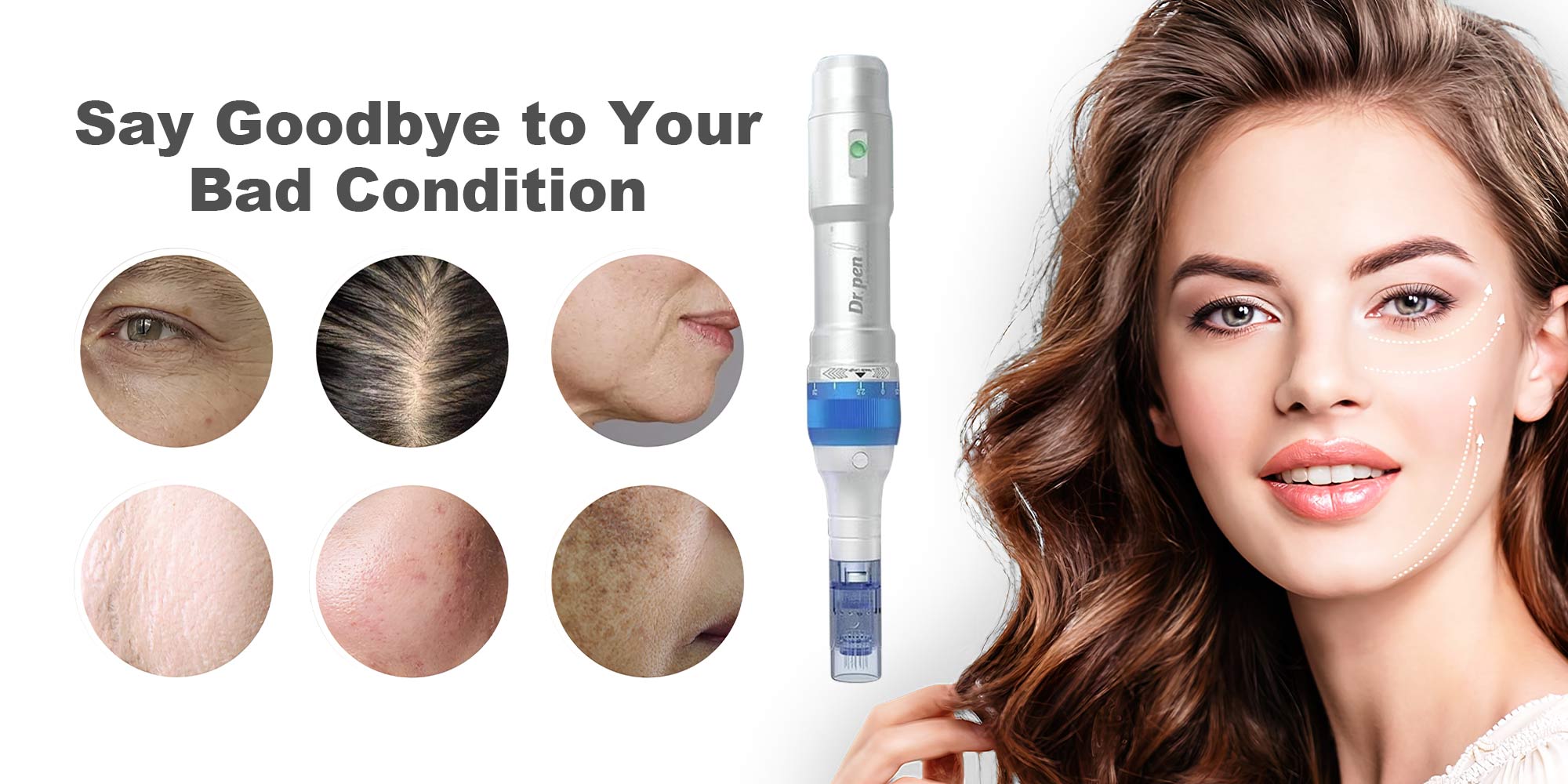 A6 Original Micro-needle Pen Electric Cordless Professional Skin Care Set, Contains 10 pcs 36 needles, 2 pcs 12 needles