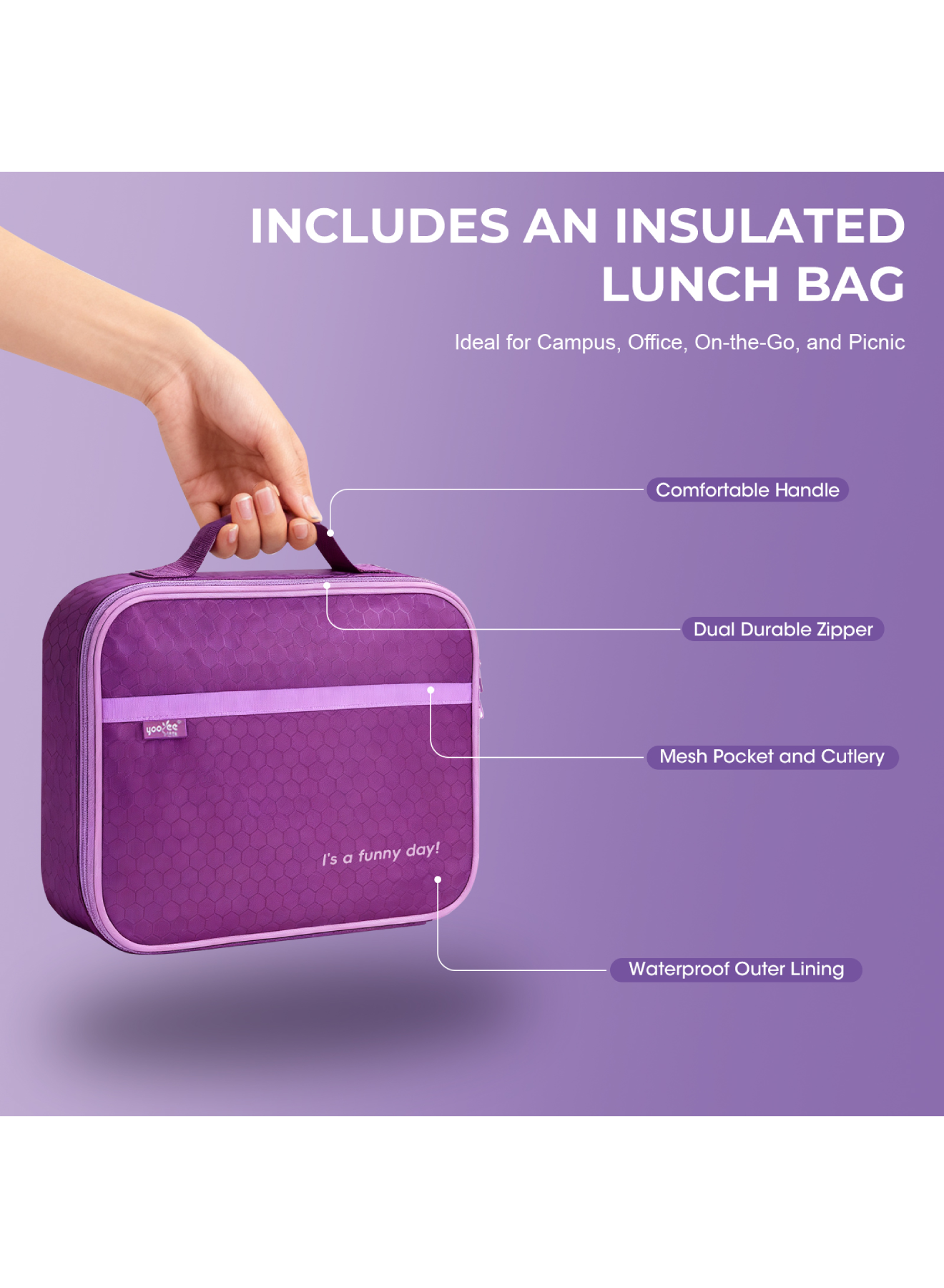 Adando 304 Stainless Steel Lunch Box: 720ml 3-Compartment Thermal Bento Box-Microwave-Safe Bento Containers - 304 Insulated Leakproof for Adults Office Students School - with Thermal Bag & Cutlery (Green)