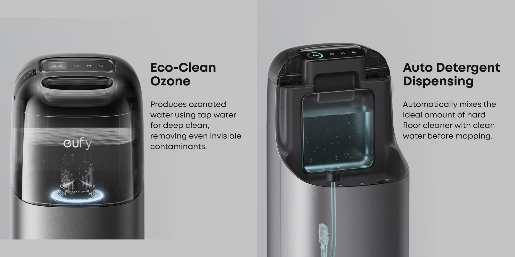 Omni S1 Pro, Robot Vacuum Cleaner with Mop, Always Clean Mop, 8000 Pa, Obstacle Avoidance, Corner-to-Edge Deep Cleaning and Lift Mop, Auto Mop Washing & Drying, Detergent Dispenser 220 W T2080 Black