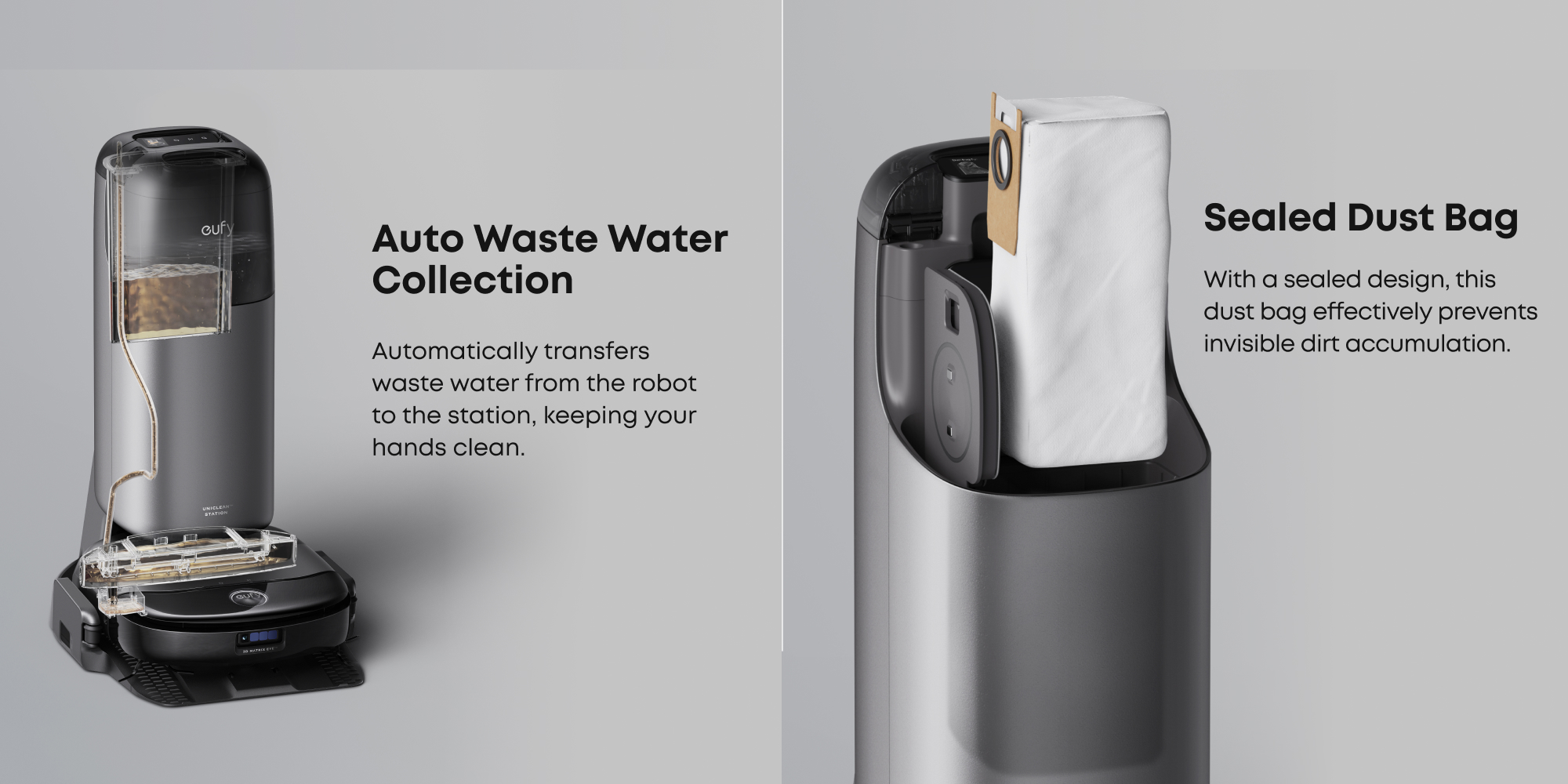 Omni S1 Pro, Robot Vacuum Cleaner with Mop, Always Clean Mop, 8000 Pa, Obstacle Avoidance, Corner-to-Edge Deep Cleaning and Lift Mop, Auto Mop Washing & Drying, Detergent Dispenser 220 W T2080 Black