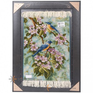 تابلو فرش دستباف طرح دو قناری و شکوفه کد