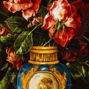 تابلو فرش طرح گل ورسای تبریز کد 901313