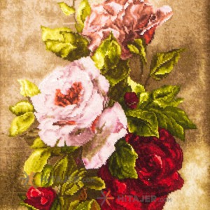 تابلو فرش دستباف طرح دسته گل رز کد 901226
