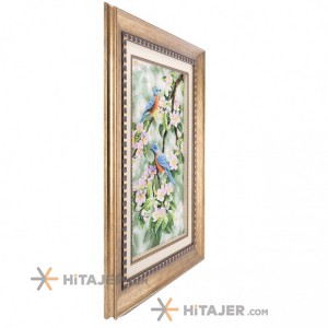 تابلو فرش دستباف پرنده شکوفه کد 901356