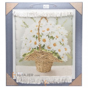 تابلو فرش دستباف گل با گلدان مارگریت کد 901405