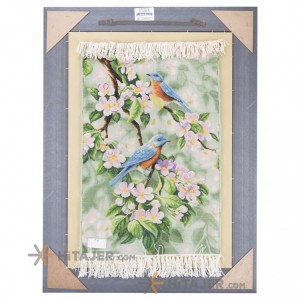 تابلو فرش دستباف پرنده شکوفه کد 901356