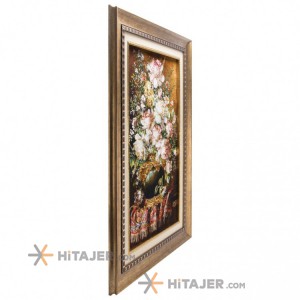 تابلو فرش دستباف گل با گلدان کد 901403