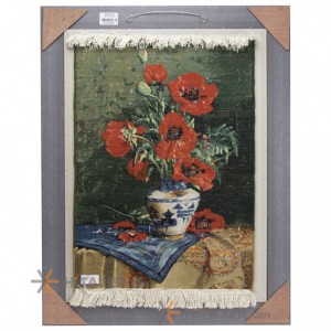تابلو فرش دستباف دسته گل شقایق کد 901450