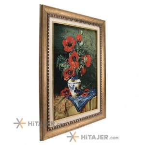 تابلو فرش دستباف دسته گل شقایق کد 901450