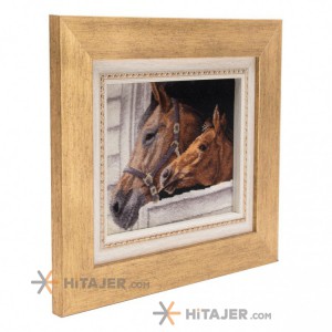 تابلو فرش دستباف دو کله اسب کد 901423