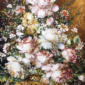 تابلو فرش دستباف گل با گلدان کد 901403