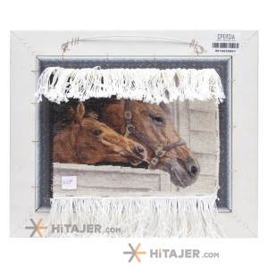 تابلو فرش دستباف دو کله اسب کد 901423