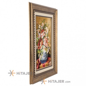 تابلو فرش دستباف گل با گلدان کد 901657