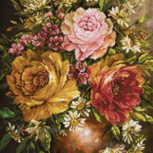 تابلو فرش دستباف گل با گلدان کد 901653