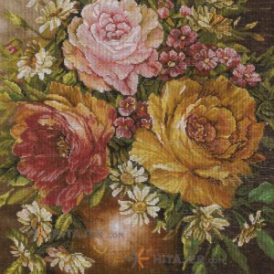 تابلو فرش دستباف گل با گلدان کد 901653