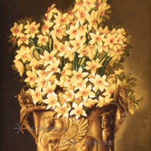 تابلو فرش دستباف تبریز دسته گل نرگس کد 901609