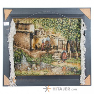 تابلو فرش دستباف طرح خانه روستایی  کد 792062