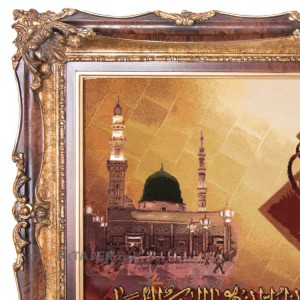 تابلو فرش دستباف تبریز و ان یکاد و کعبه و مسجد النبی کد 901554