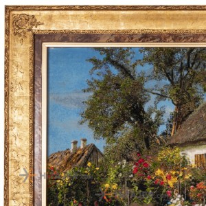 تابلو فرش دستباف منظره کلبه روستایی کد 901744