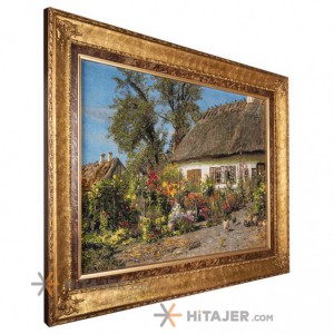 تابلو فرش دستباف منظره کلبه روستایی کد 901744