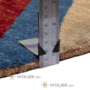 گبه دستباف قدیمی کناره طول دو متر قشقایی کد 177069