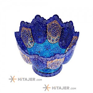 ست کاسه و بشقاب مینا کاری حجازی