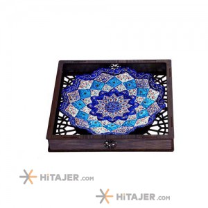 قاب مشبک بشقاب 25سانتی مینا کاری حجازی