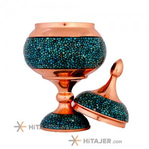Hejazi enameling 18 cm copper candy base