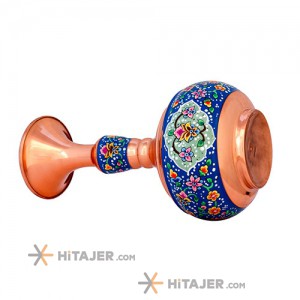 Hejazi copper and pardaz belly vase