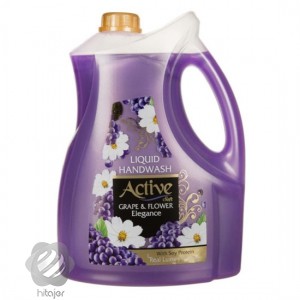 مايع دستشويي صدفي حاوي پروتئين سويا بنفش اکتیو 3750 گرم