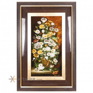 تابلو فرش دستباف طرح گل در گلدان کد 792029