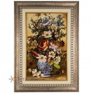 تابلو فرش دستباف تبریز طرح گل با گلدان کد 901829