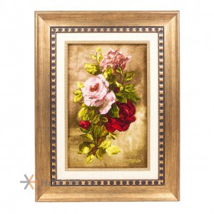 تابلو فرش دستباف طرح دسته گل رز  کد 901226