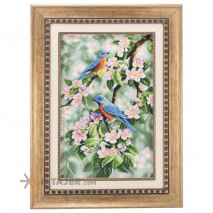 تابلو فرش دستباف پرنده شکوفه کد  901356